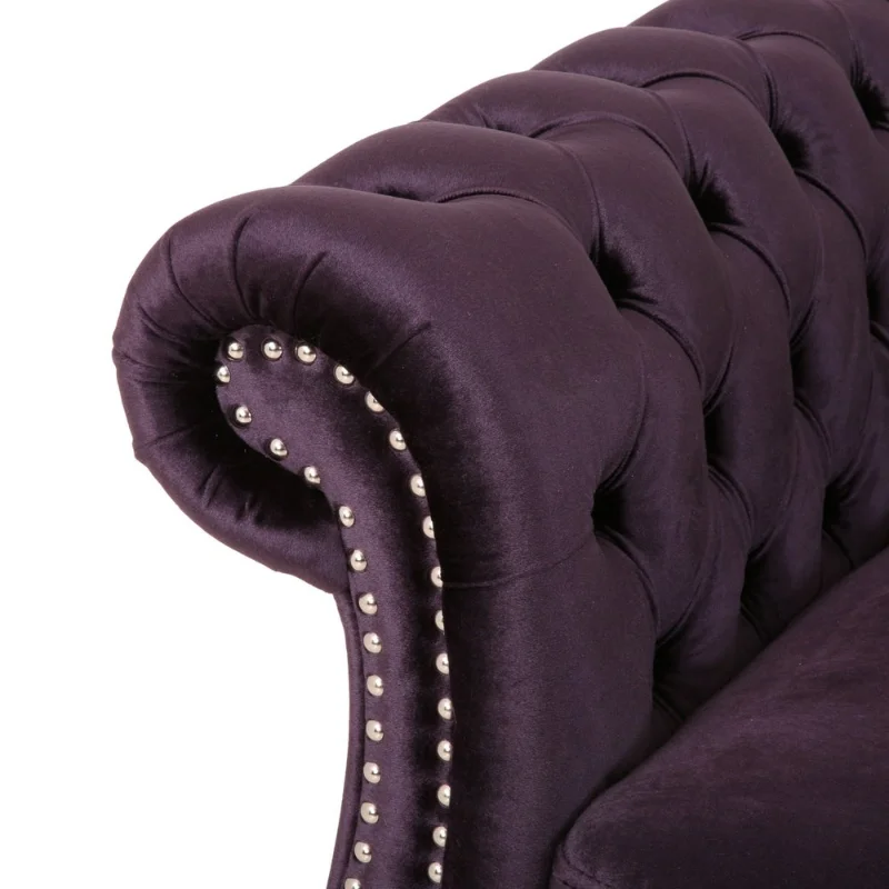 6-seat Nordic Velvet Chesterfield Sectional Sofa Living Room Sofa Purple Lounge Muebles Interior Decoration