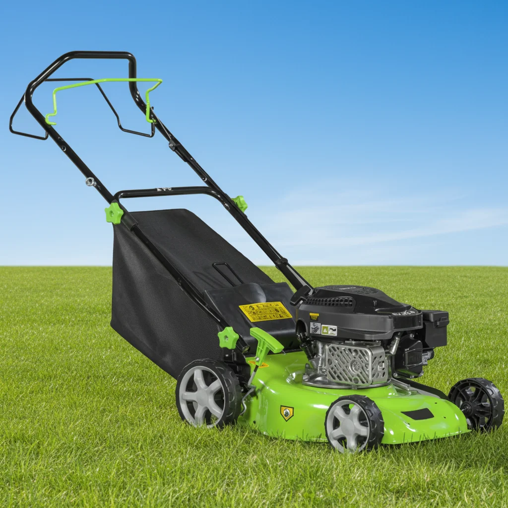 VERTAK 131CC Industrial Efficient 41cm Self-propelled Lawn Mower Useful Gas Straight Blade Lawn Mowers for Garden Work