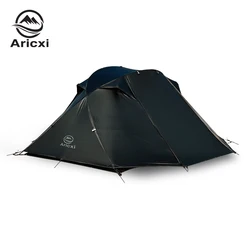 15D Lightweight Professional Camping Tent,2person Black Camping Trekking tent waterproof storm,Comes with double  Camping tarp