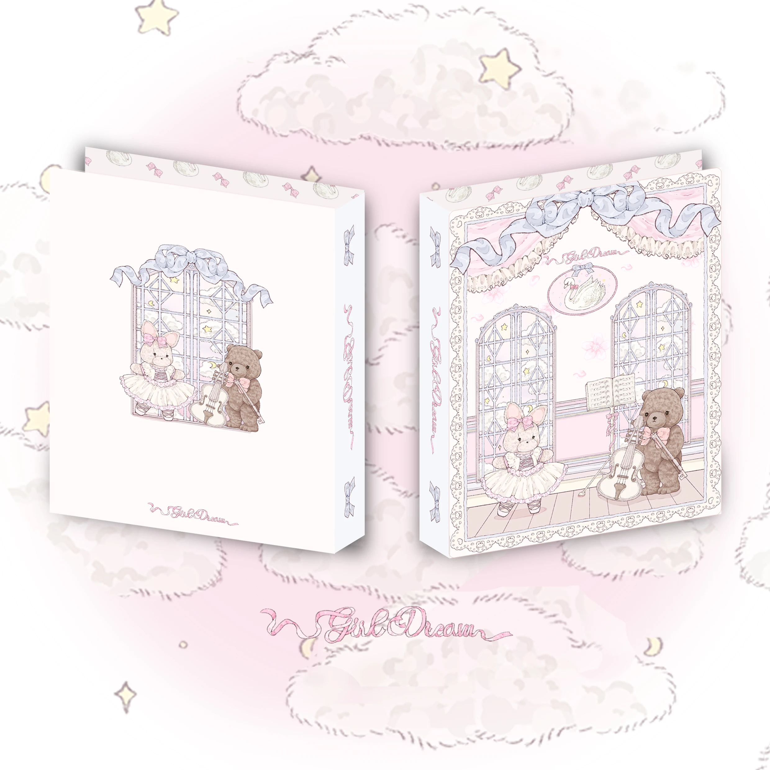 Ballet Rabbit Bear A5 Binder Kpop Photocard Collect Book 3inch 4grid Photo Album Korean