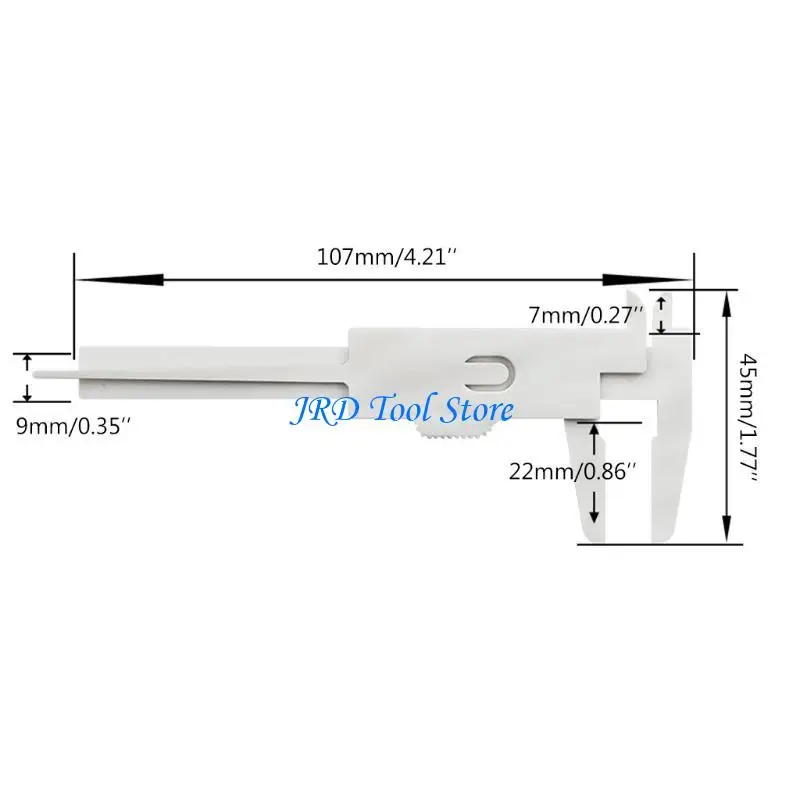 A2UD 4PCS 80 mm 미니 플라스틱 캘리퍼 버니어 캘리퍼 캘리퍼 이중 스케일 슬라이딩 게이지 측정 도구 학생 사무실 사용