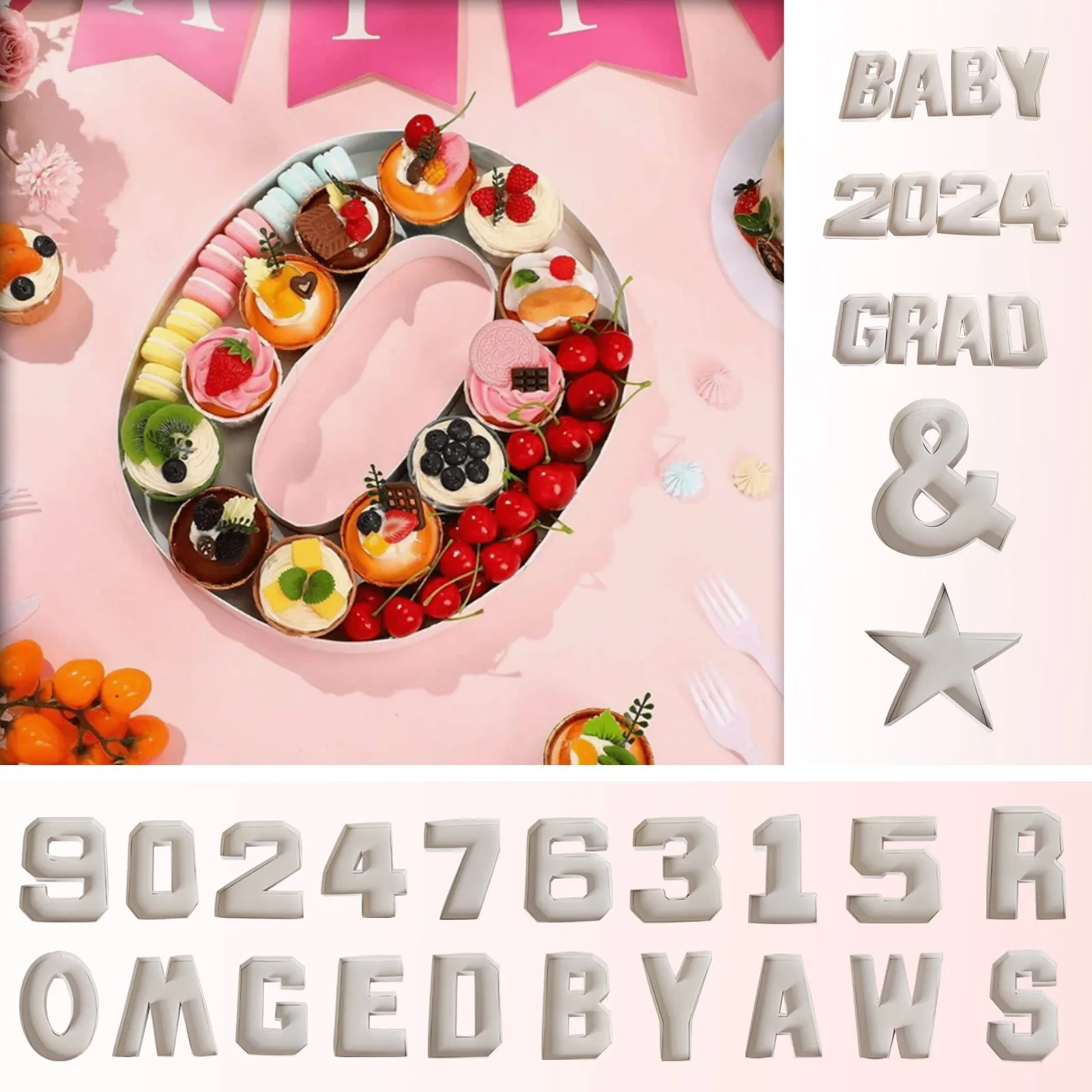 Number Candy Box Letter Snack Box Creative Fruit Platter Dim Sum Plate Paper Box For Birthday Anniversary Party Candy Container