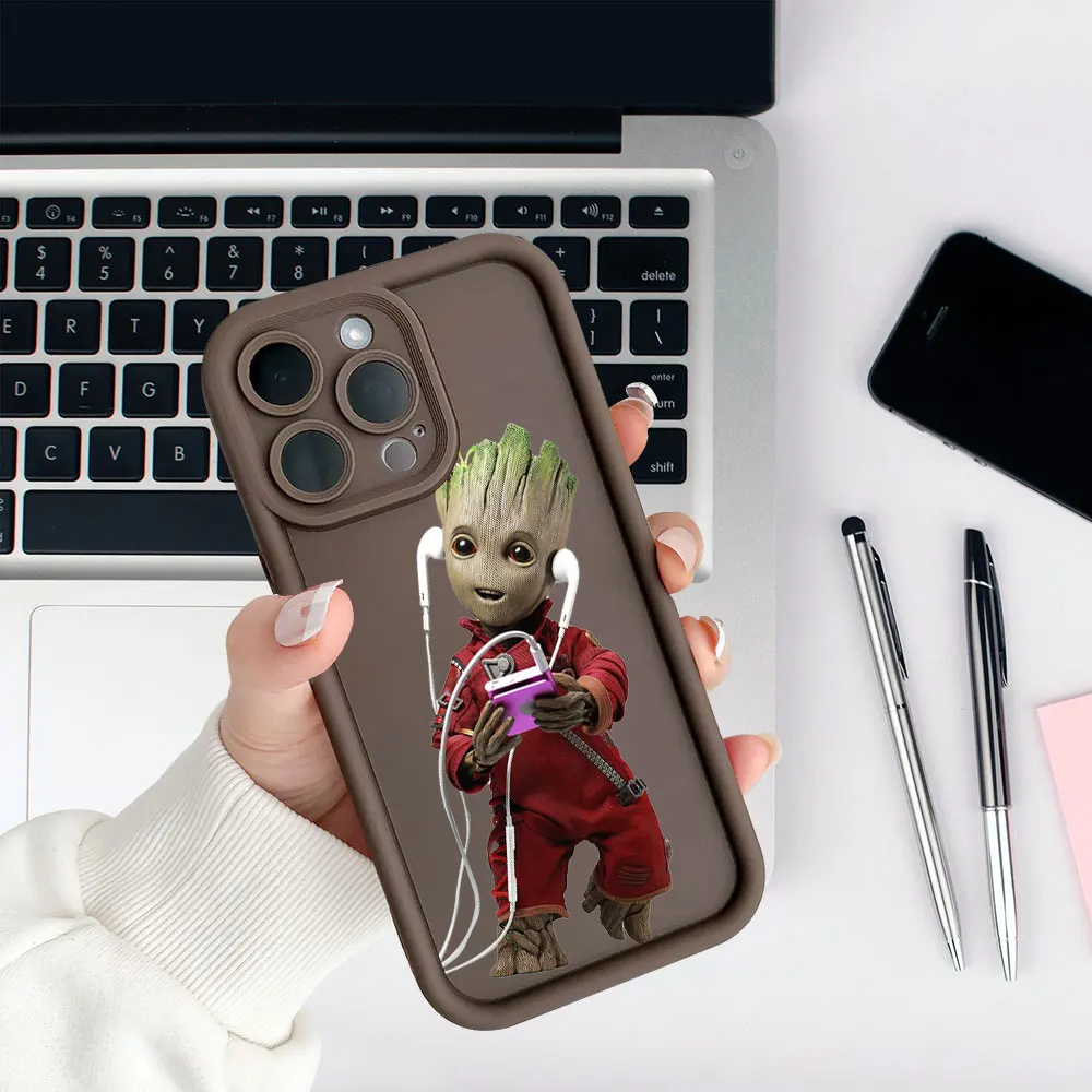 حافظة هاتف Marvel Baby I Am Groot لهاتف iPhone 17 Air 16 16e 15 14 Plus 13 12 11 Pro Max Coques 17 16 ProMax غطاء سيليكون سائل