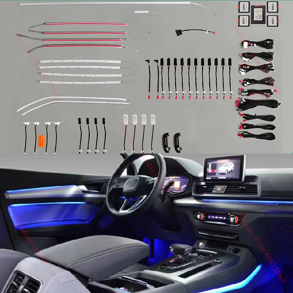 

For Audi 2018-2024 Q5 32 Color Dedicated Ambient Light LED Ambient Interior Atmosphere Door Light Footwell