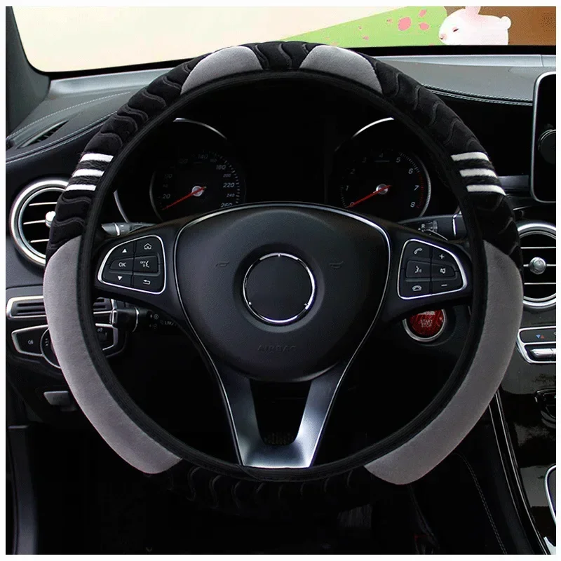 

Новый чехол на руль автомобиля, удобный и мягкий плюшевый чехол на руль с мультяшными медвежьими ушками, 38 см, чехол на руль автомобиля