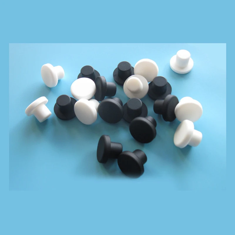 Black Solid Perforated A=3mm - A=14mm Rubber Plug Rubber Plug Silicone Plug T-Shaped Rubber Cap