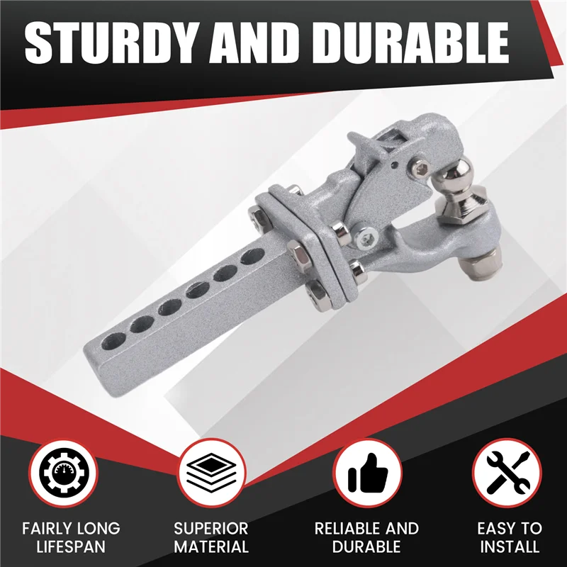 YSUN-Metallkupplungs-Anhängerhaken für 1:10 Scx10 90046 90047 Traxxas Trx4 Rc Crawler Car (Silber)