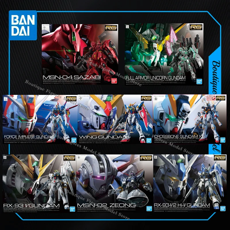 

Bandai Original RG WING GUNDAM ZERO SAZABI MSN-02 ZEONG FORCE CROSSBONE FULL ARMOR RX-93 VGUNDAM Аниме Фигурки Модель Детские игрушки