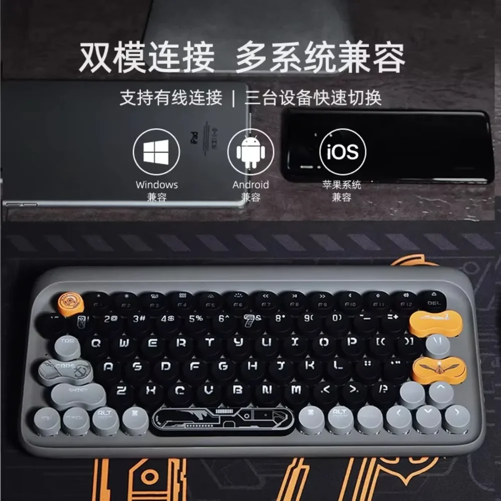 Lofree Shandong Aircraft Carrier Mechanical Keyboard Layout Bluetooth Wired 2-Mode 75% Single LED Light 4000mAh Gateron Tea Axis