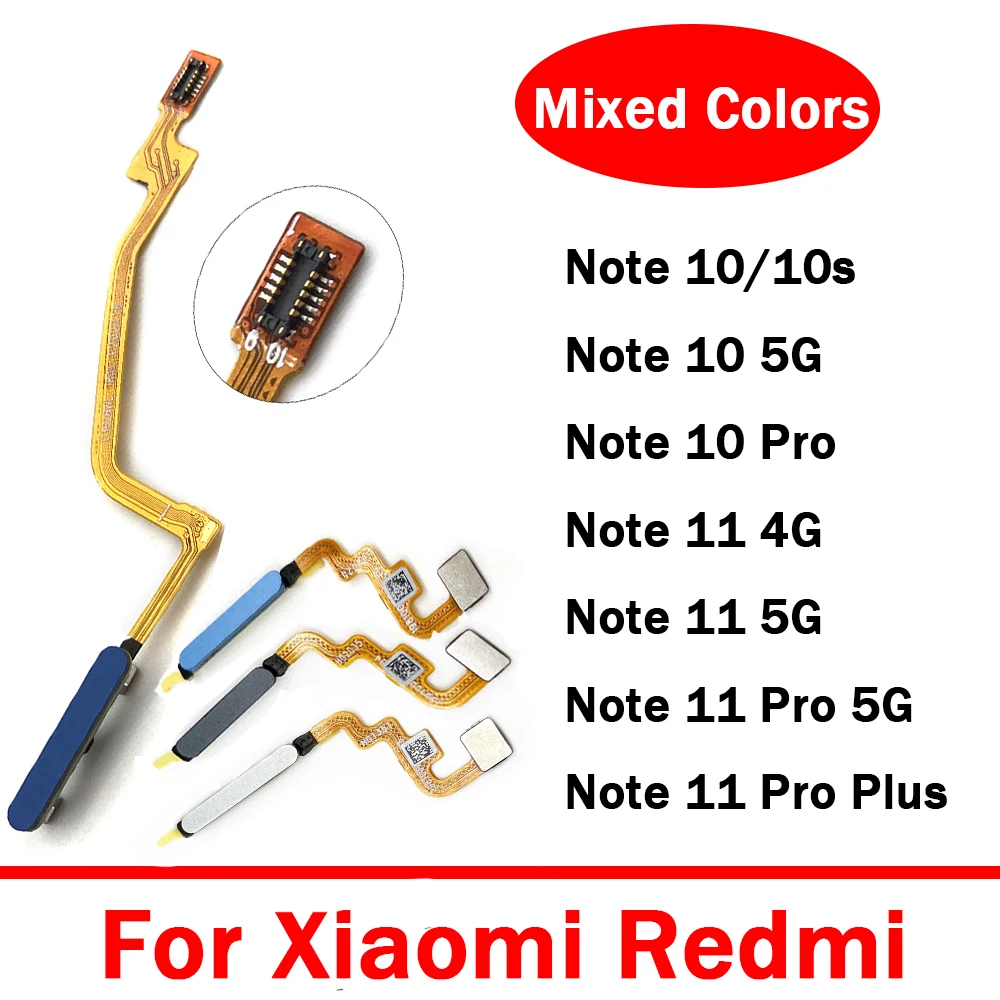 

10Pcs/lots Fingerprint Sensor For Xiaomi Redmi Note 11 4G Note 10 Pro Note 10 11 Pro Plus Home Button Frigerprint Flex Cable