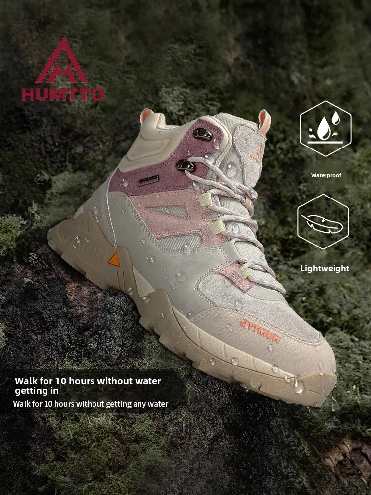 Women's Hiking Shoes Rainstorm Waterproof Anti-skid Outdoor Camping High Top Casual Walking Shoes Breathable Hiking Shoes
