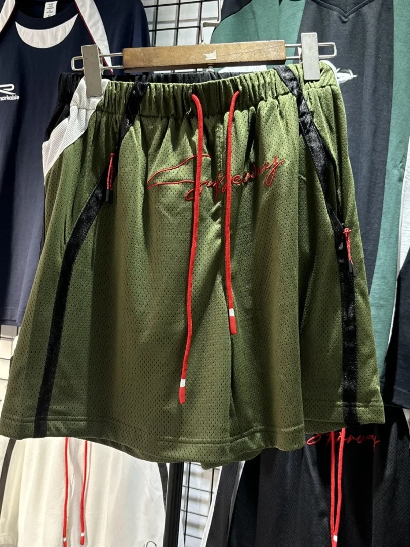 

Super Way Summer Trendy Brand Me Breathable Embroidered Letter Color Blo Loose orts Men's Casual Pants Straight Leg Ela...