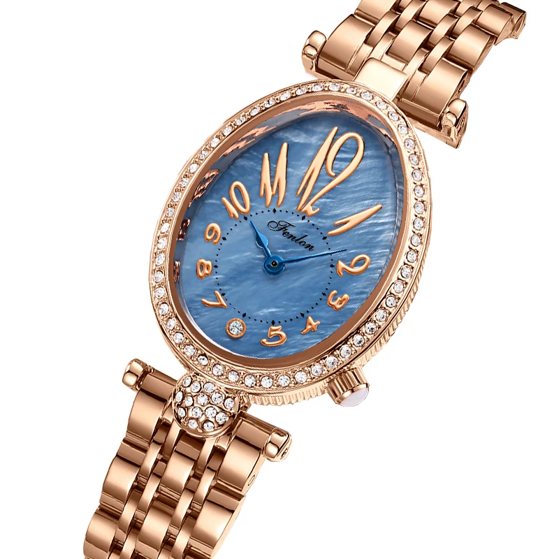

Fashion Women Watch Diamond Golden Steel Waterproof Vintage Female Handwatch Original Luxury Brands Leather Wristwatches Ladies