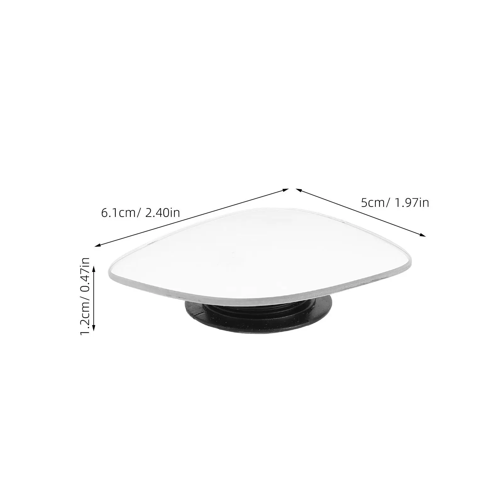 2Pcs Fan Shape Frameless Convex Blind Spot Mirror for Car Suv Truck Side Rearview Wide Angle Reversing Parking Assistance Clear