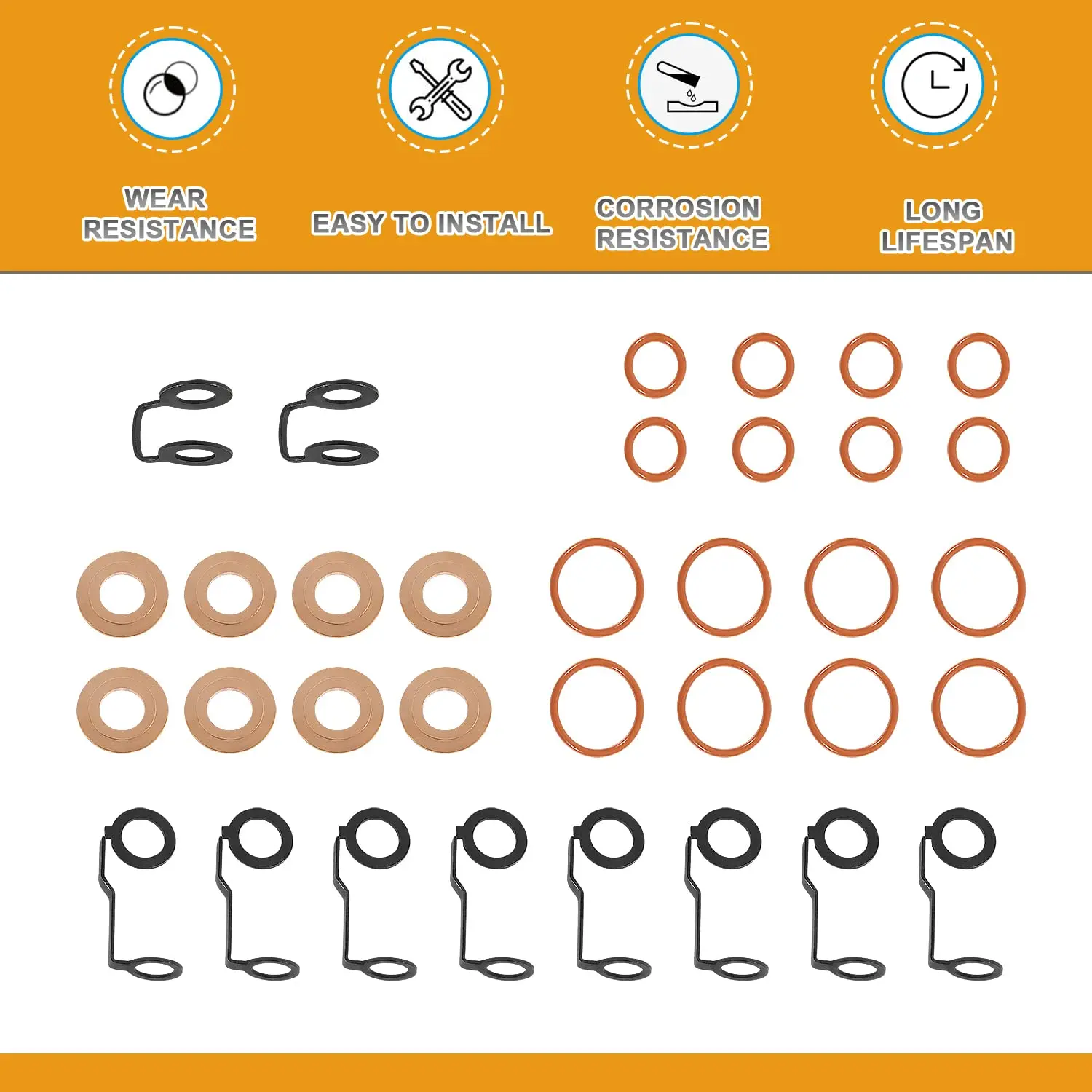 Diesel Fuel Injector Installation/Return Line Install Kit  for 2001-2004 Chevy GMC GM Duramax LB7 Automotive Parts