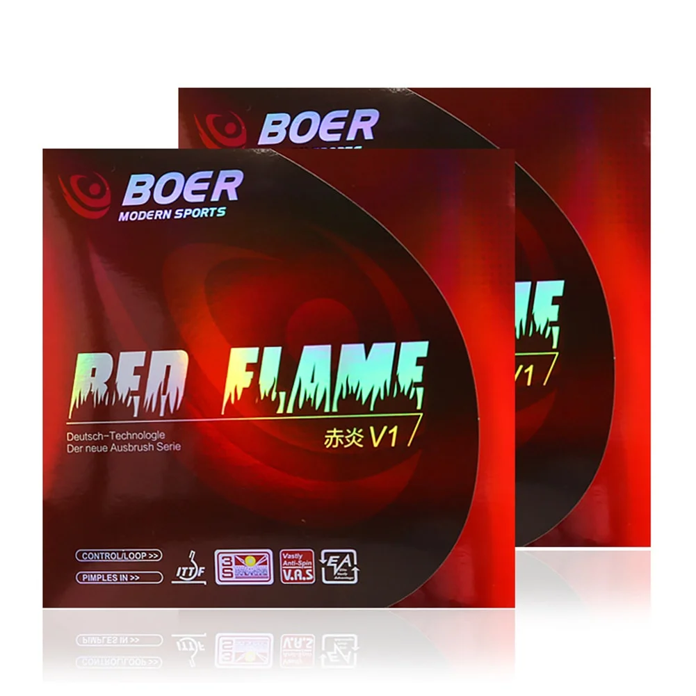 

BOER Red Flame V1 ITTF Approved Table Tennis Rubber Fast Attack Control 14 Spin 15 High Quality Ping Pong Racket Rubber Sheet