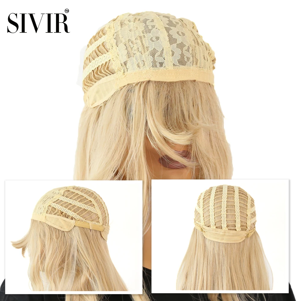 Sivir Synthetic With Bangs Wigs For Women Daily Short Straight Green/Pink/Yellow/Grey/Gold  5 Color Heat Resistant Fibre Hair