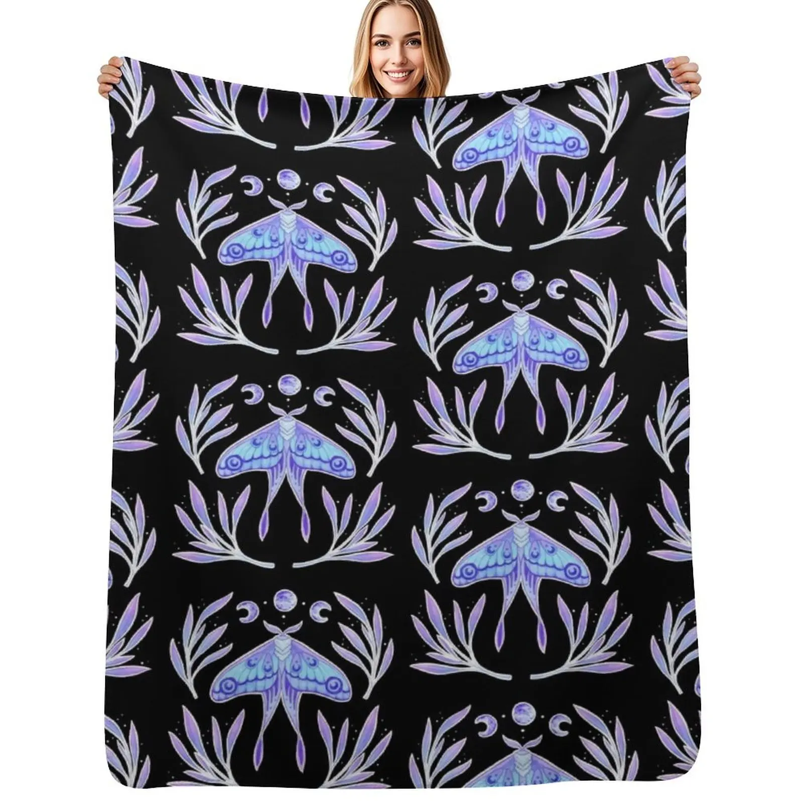 Magical Moth | Nikury Throw Blanket Cozy Throw Blanket Birthday Gift for Him Her