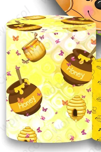 Pooh Birthday Backdrop Winnie The Pooh Piglet Eeyore Tigger Backdrop Winnie The Pooh Cylinder Cover 1st Baby Shower Decor Prop