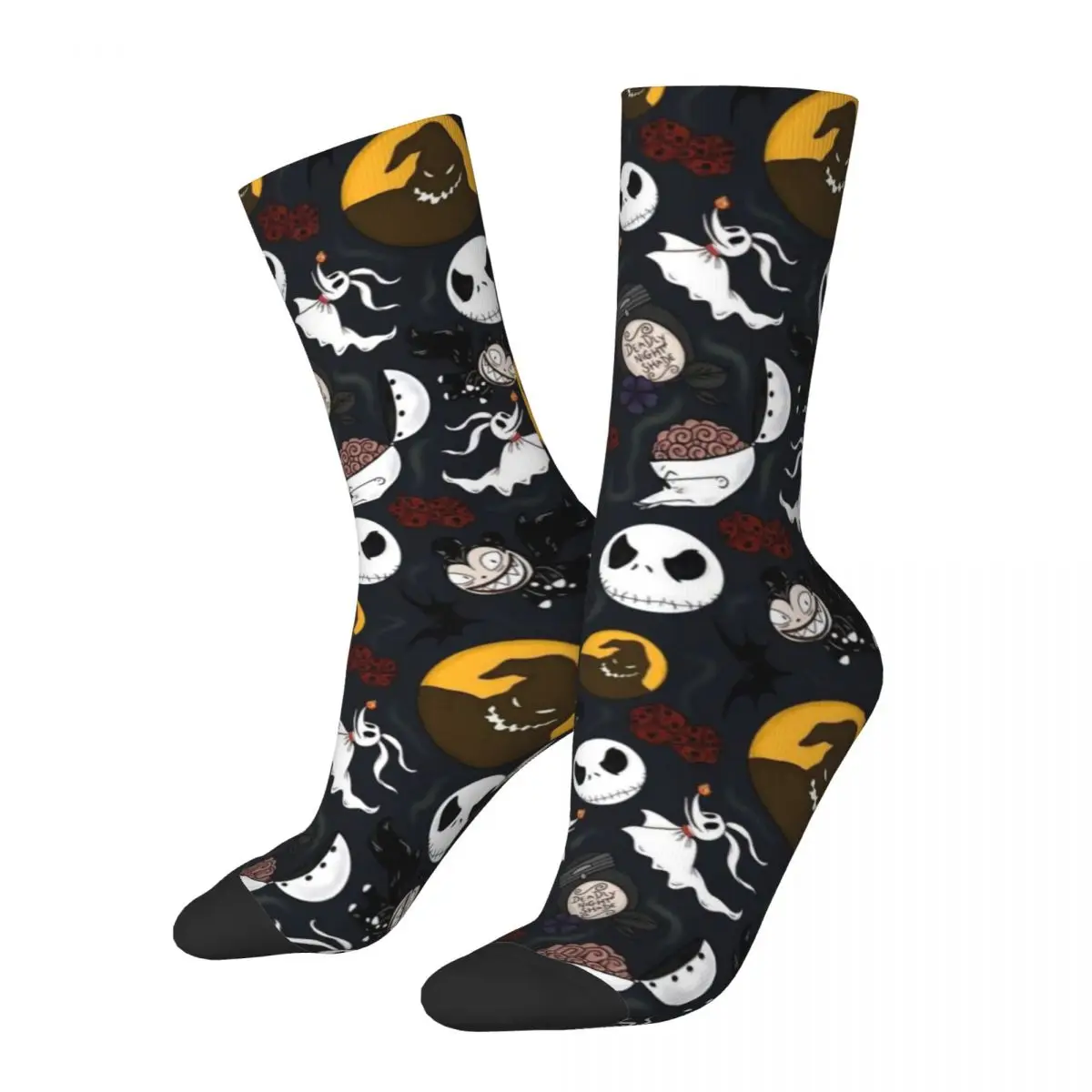 

Cool Nightmares Before Christmas Basketball Socks Polyester Crew Socks for Women Men