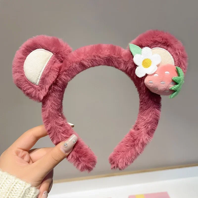 Cute Disney Lotso Plush Headband Girl Face Wash Hairbands Hair Accessories Kids Gift