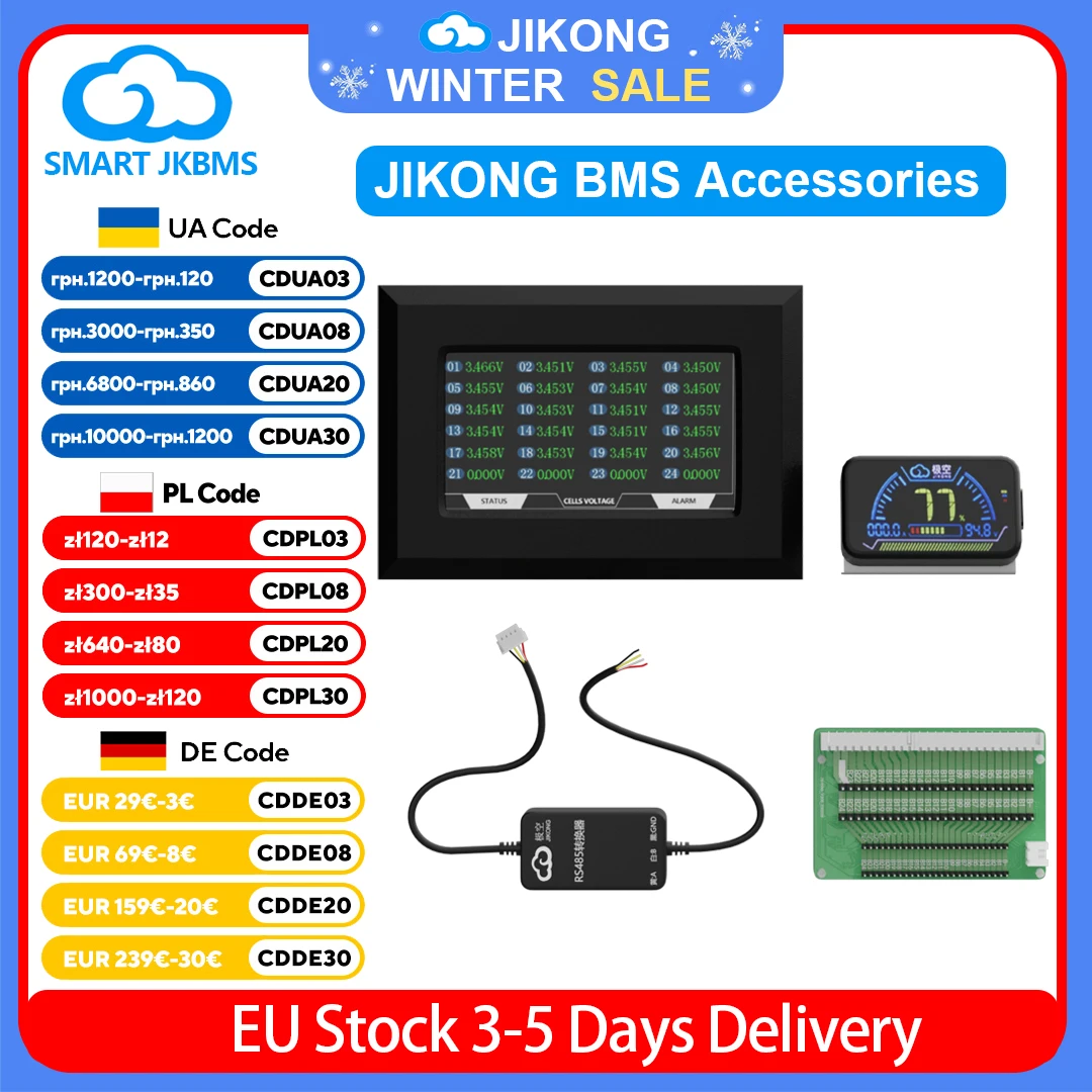 JIKONG JK accesorio RS485 puede conectar Cables 2,3 3,2 4,3 pulgadas pantalla LCD adaptador de interruptor de arranque para JIKONG JK BMS