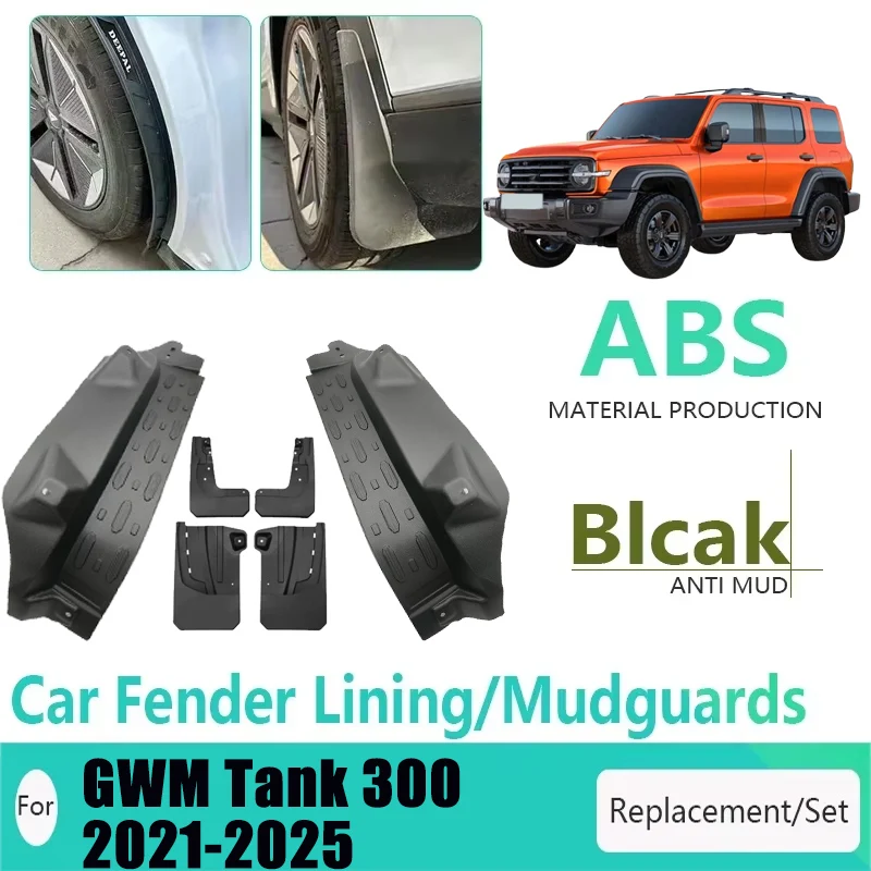

For Tank 300 GWM Car Accessories 2021 2022 2023 2024 2025 Auto Lining Fenders Mud Guards Wheel lnner Mudguards Mudflap Fender
