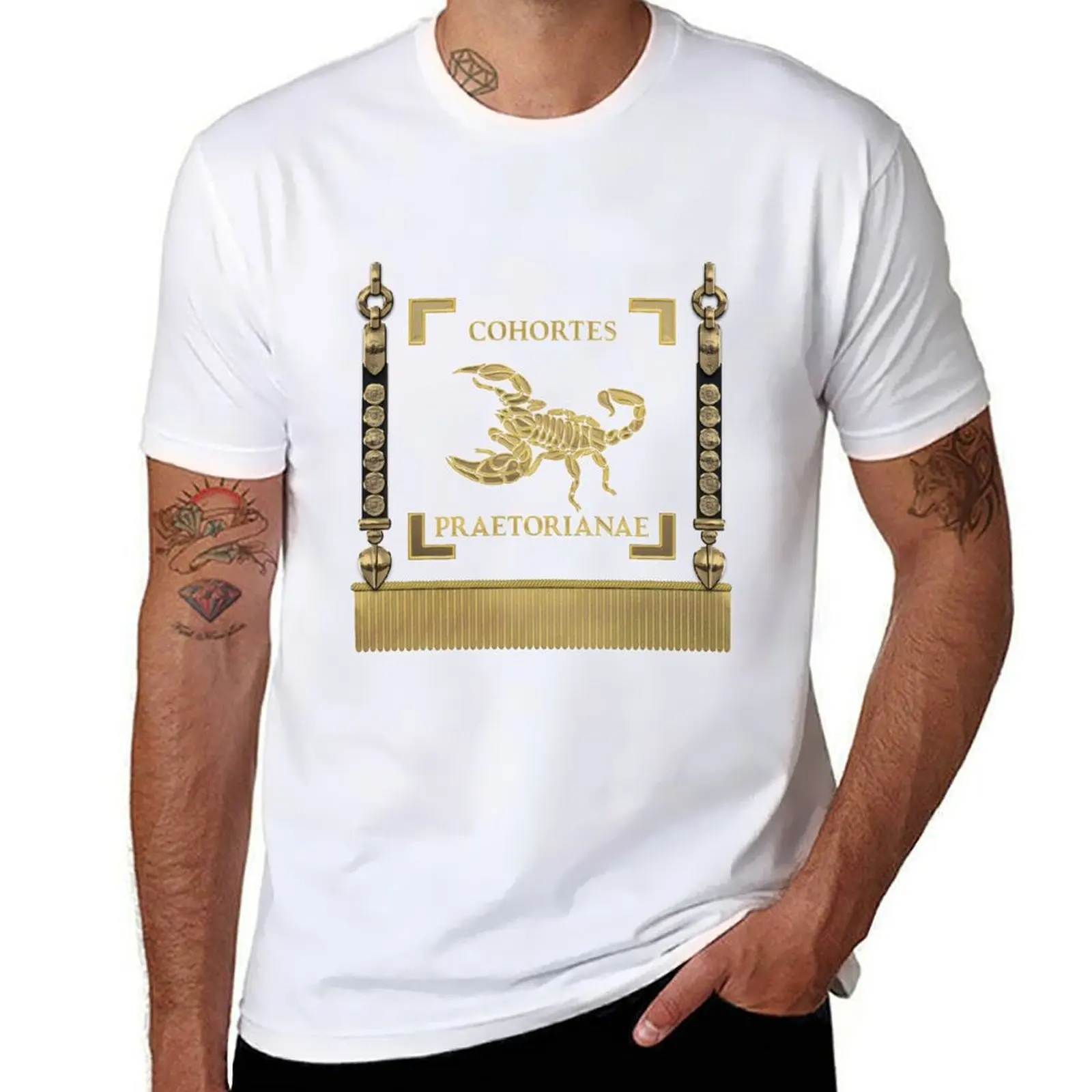 

Praetorian Guard Standard - Vexillum of Cohortes Praetorianae T-Shirt cotton t shirt man t shirts cotton 100% T-Shirt