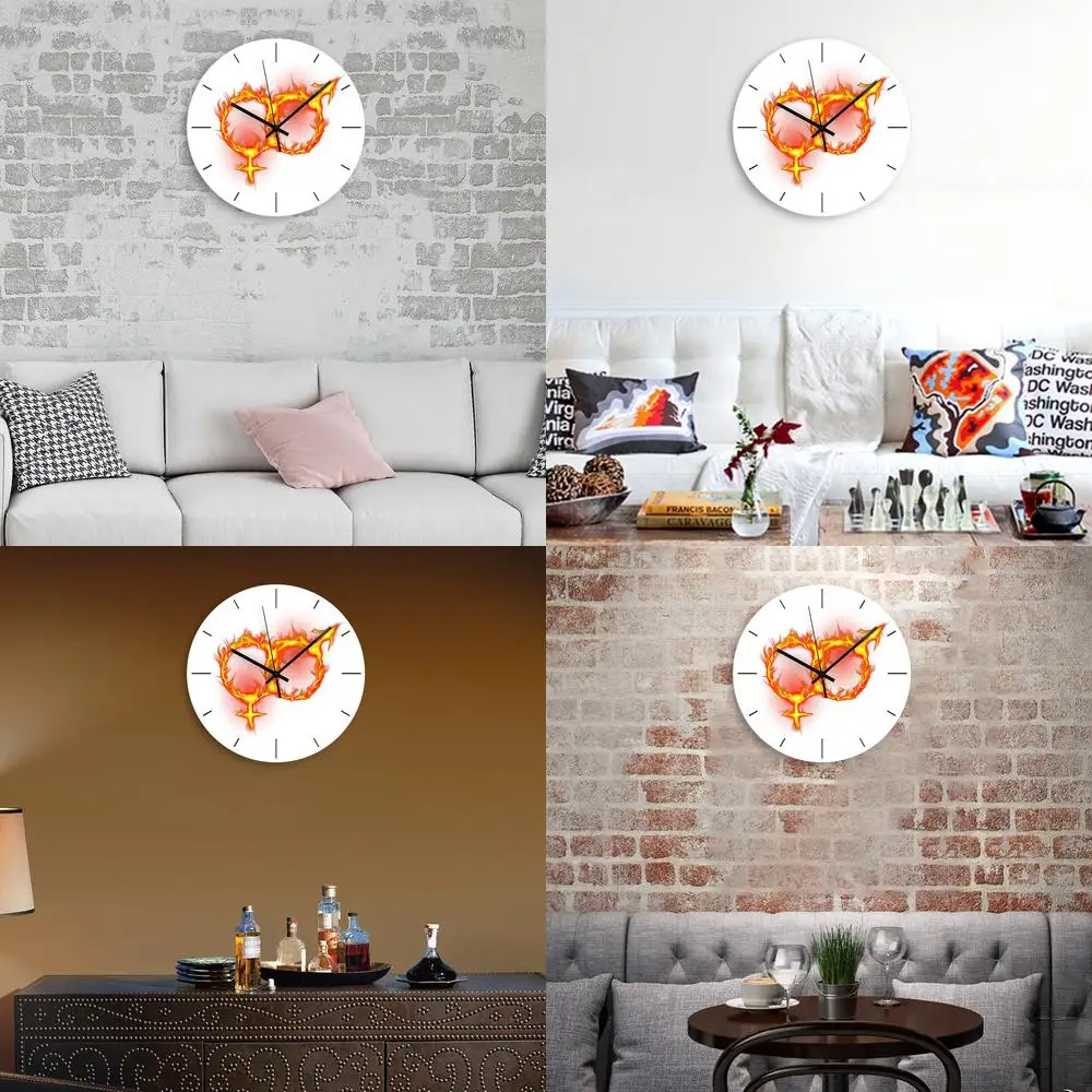 

Креативные настенные часы с мультяшным пламенем и значком для гостиной, спальни, домашнего декора