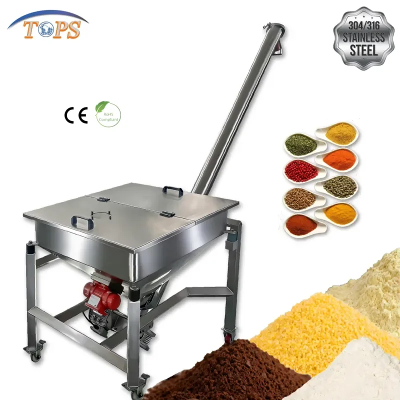 WSQ Food Grade Screw Conveyor Stainless Steel Flexible for Spices Screw Conveyor Powder Feeder