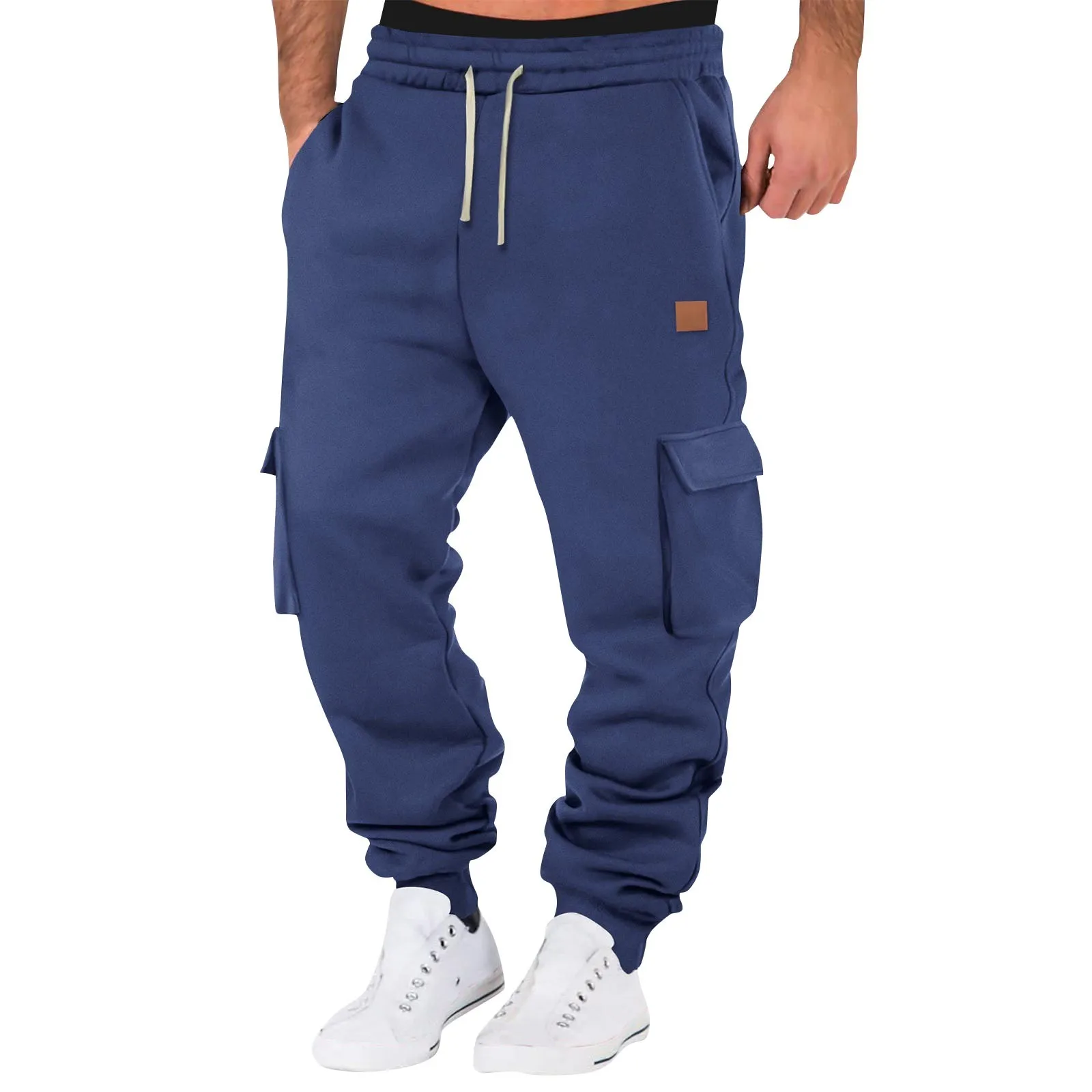 Overalls Mens Loose Joggers Baggy Straight Leg Drawstring Pants Male Running Cycling Cargo Pants Workout Sweatpant Sport Trouser