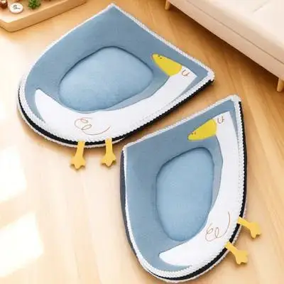 

2Pcs Universal Cartoon Embroidered Toilet Seat Cushion Thick Soft Warm Washable Toilet Lid Cover Pads for Bathroom Winter Senior