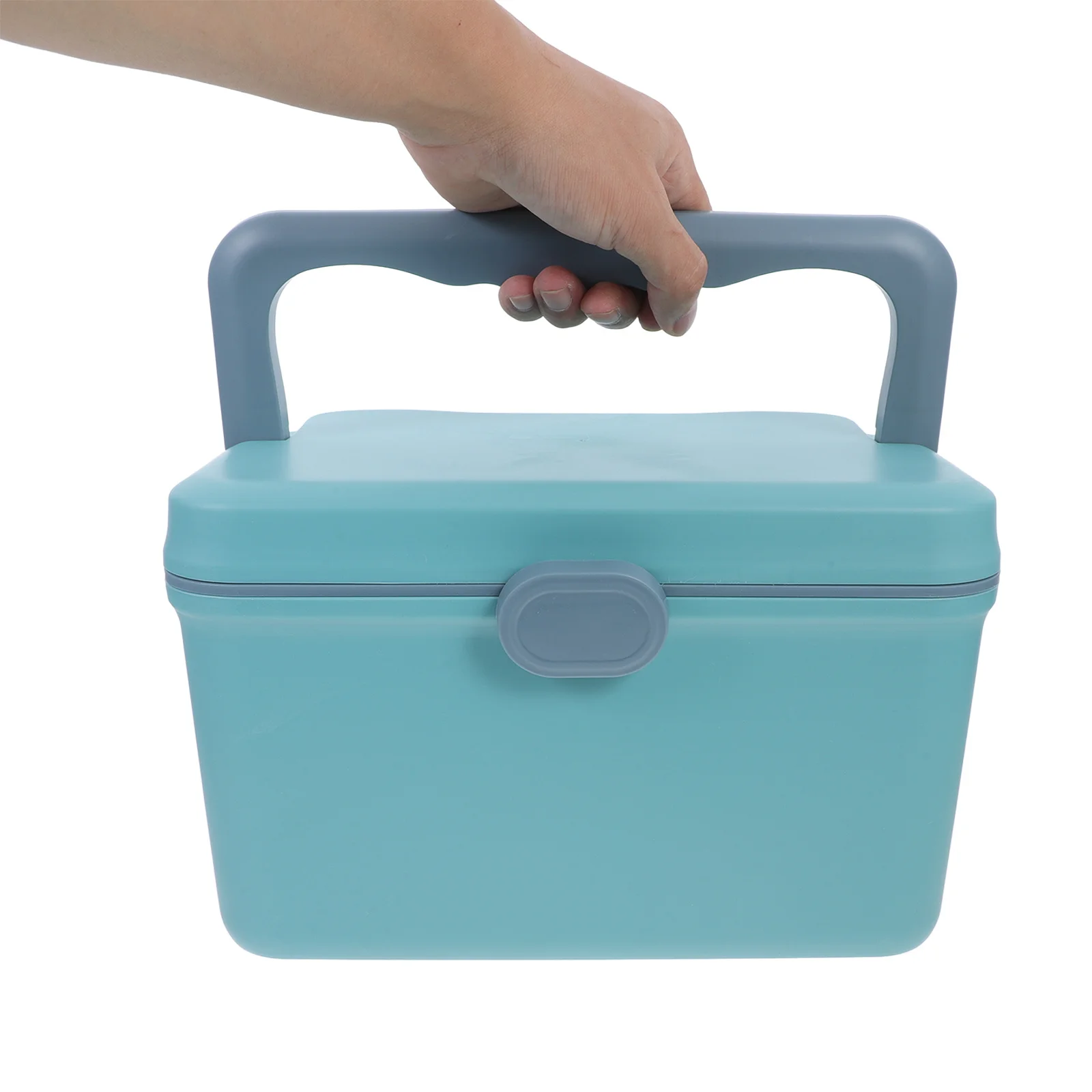 صندوق تخزين طبي ذو سعة كبيرة، منظم بلاستيكي، حقيبة سفر، حافظة طبية، خزانة منزلية زرقاء، صندوق أدوية للتخييم