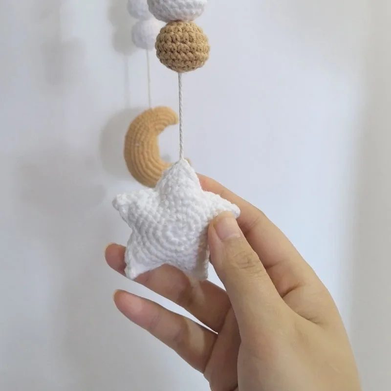 Baby Rattle Toy 0-12 Months Crochet Star Moon Mobile Newborn Music