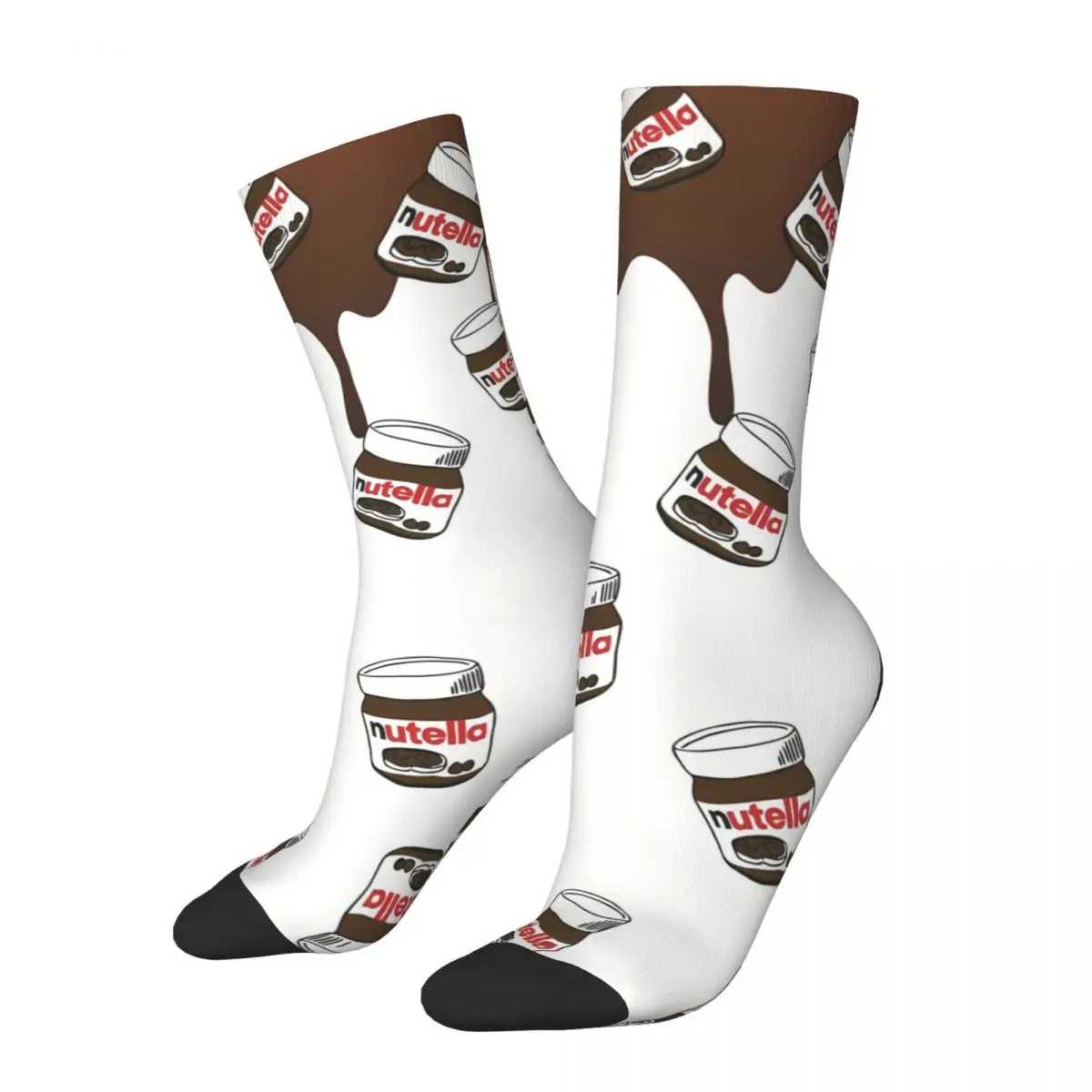 Chocolate Foods Cartoon Nutella Socks Male Mens Women Spring Stockings Polyester