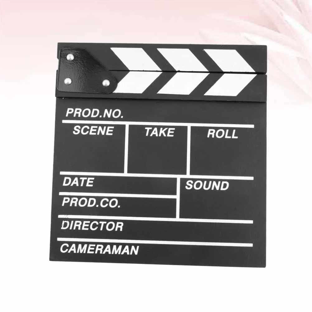 Black Wooden Clapper Board Film Clapboard Photo Prop Role Playing Movie White Marker Writable