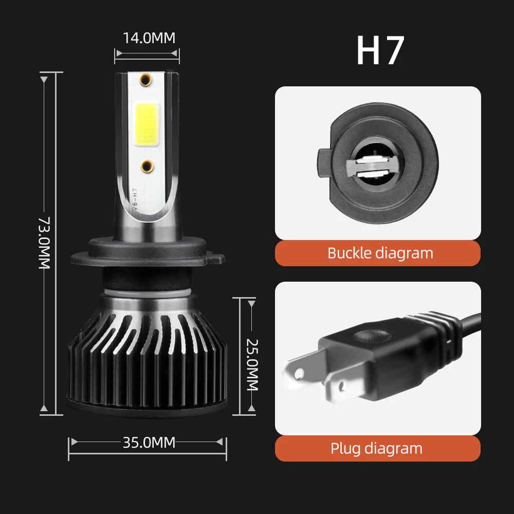 1PC H7 LED Motorfiets Koplamp Voor Yamaha YZF R1 R3 R6 FZ1 FZ6 MT07 FZ07 MT09 FZ09 Autobike lamp 10000LM 6000K Moto Koplamp