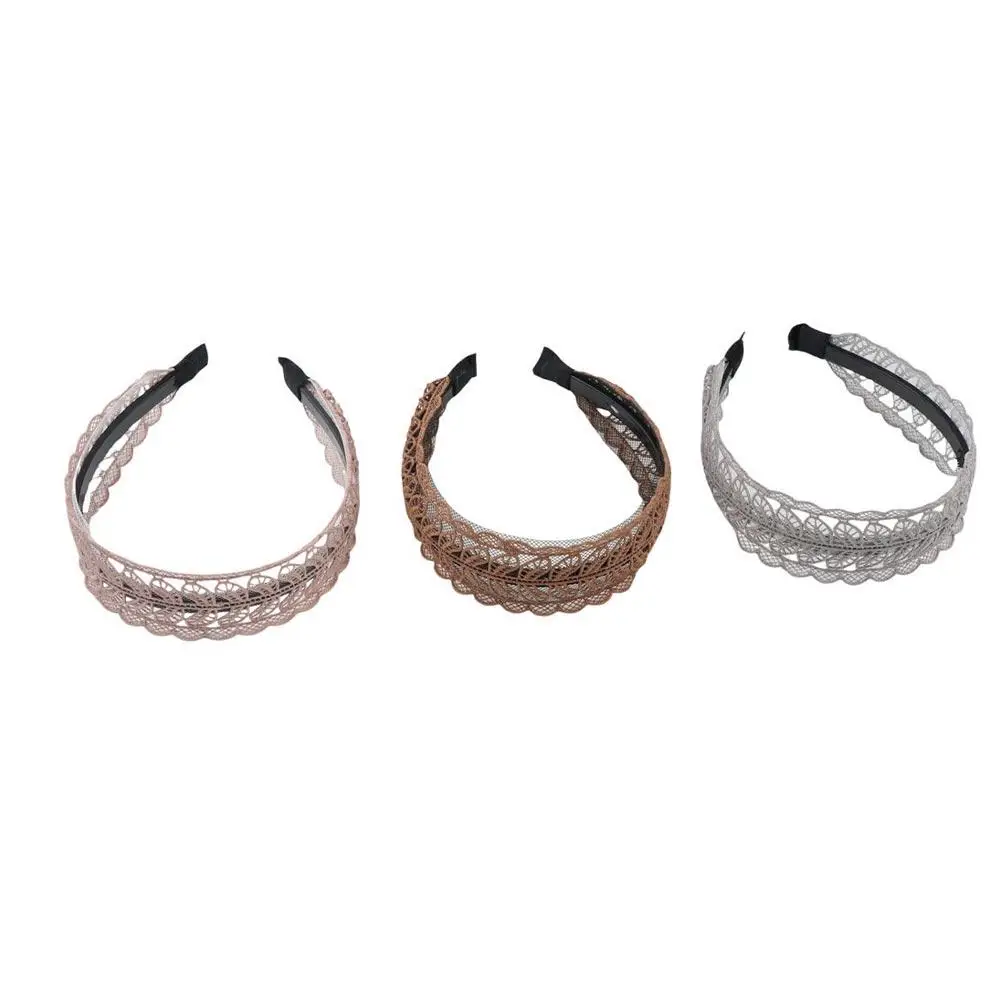 Resin Face Wash Temperament Make up Women Hair Accessories Korean Style Hair Wear Lace  Leaves Headband Wide Side Hairband