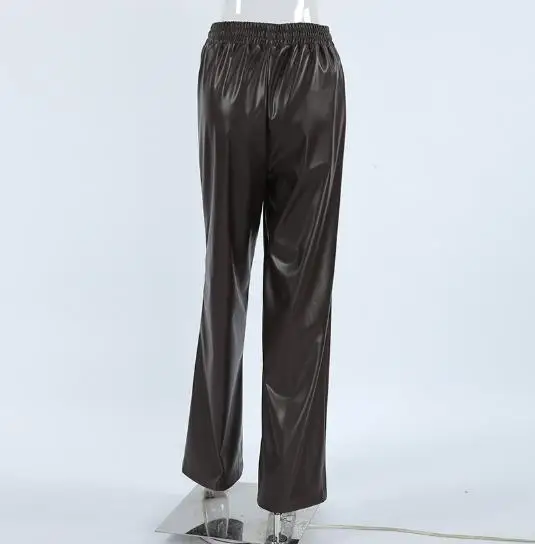 Women's Pants Autumn Winter Fashion Sexy Temperament Gray Velvet Matte Leather Pants Retro High-End High Waisted Casual Pants