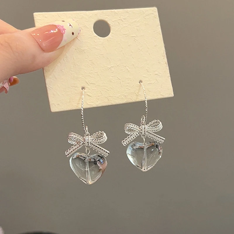 GANPUP Transparente Kristallkugel Tropfenförmige Hängeohrringe für Damen, Modische Ohrstecker, Schmuckzubehör, Geschenk für Partys – Detail 5