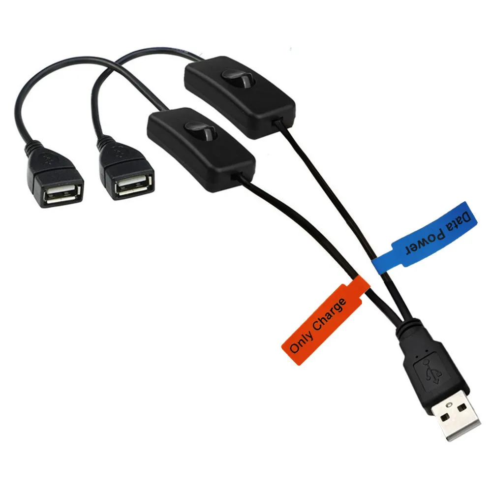 Cavo di prolunga USB Y con interruttore ON/Off USB 2.0 maschio a femmina Splitter 1x dati USB e alimentazione femmina e 1x USB Power femmina