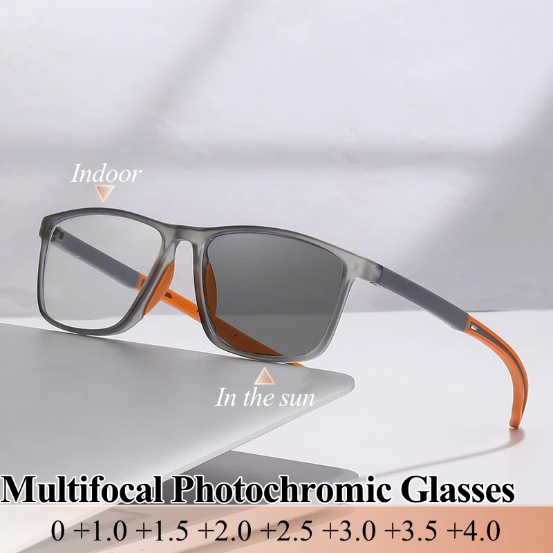 

Progressive Multifocal Reading Glasses Outdoor Photochromic Blue Light Blocking/UV400 Presbyopia Men Look Near and Far Eyewear