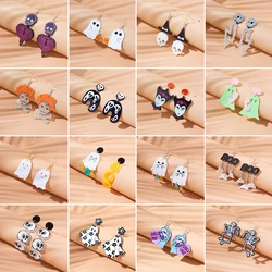 Yaologe Nieuwe Cartoon Schattige Ghost Demon Pompoen Schedel Acryl Hanger Oorbellen Mode Creatieve Dames Sieraden Cadeau