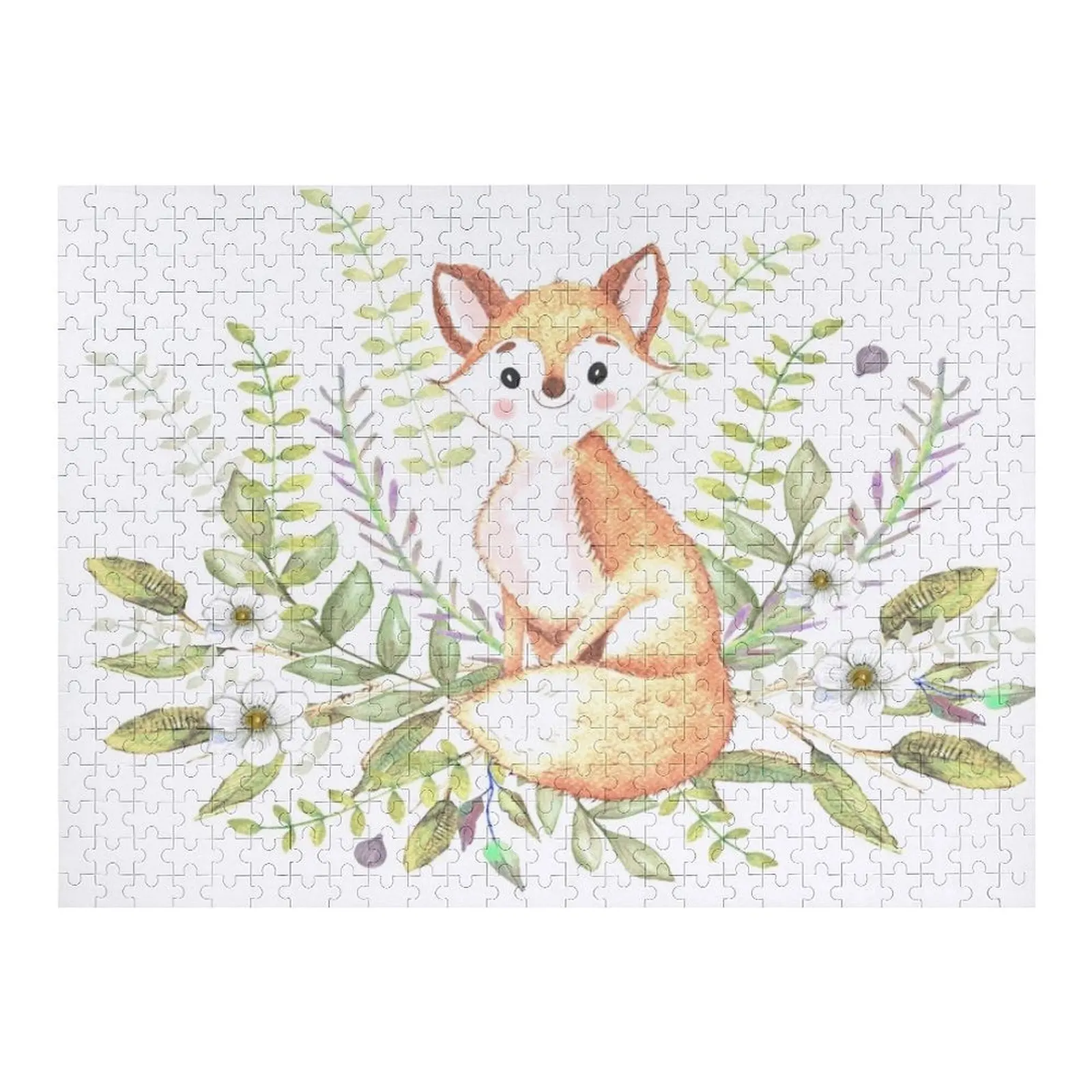 

Little fox among flowers and leaves Jigsaw Puzzle Customized Picture Personalized For Kids Toys For Children Puzzle