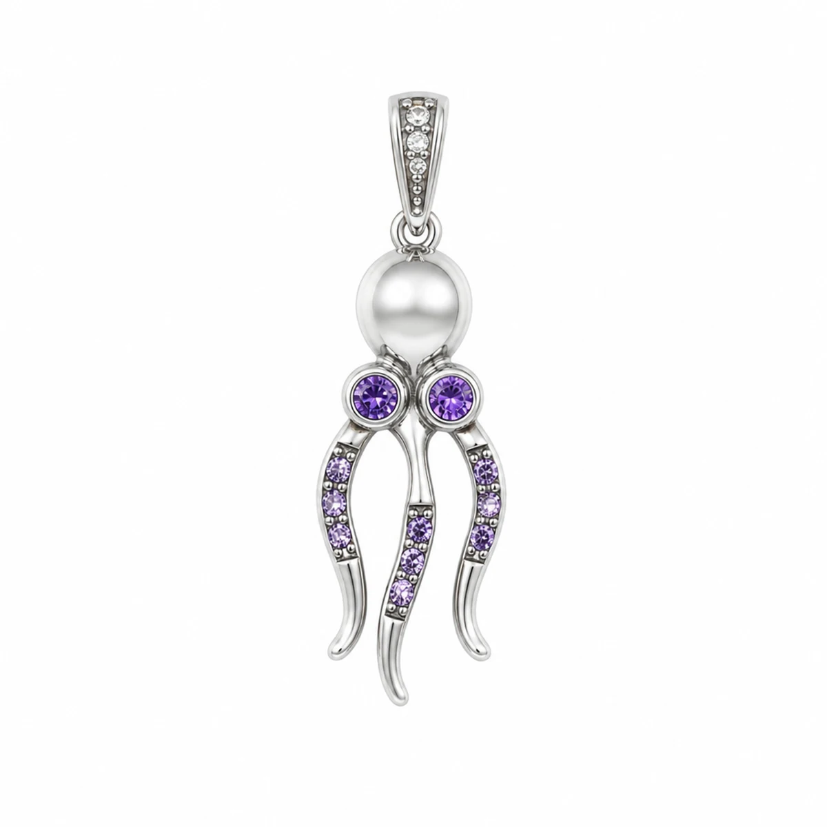 18K Gold Plated Stainless Steel Octopus Pendant Charm Cute Sea Animal CZ Zircon Squid Necklace Women Men Jewelry Wholesale