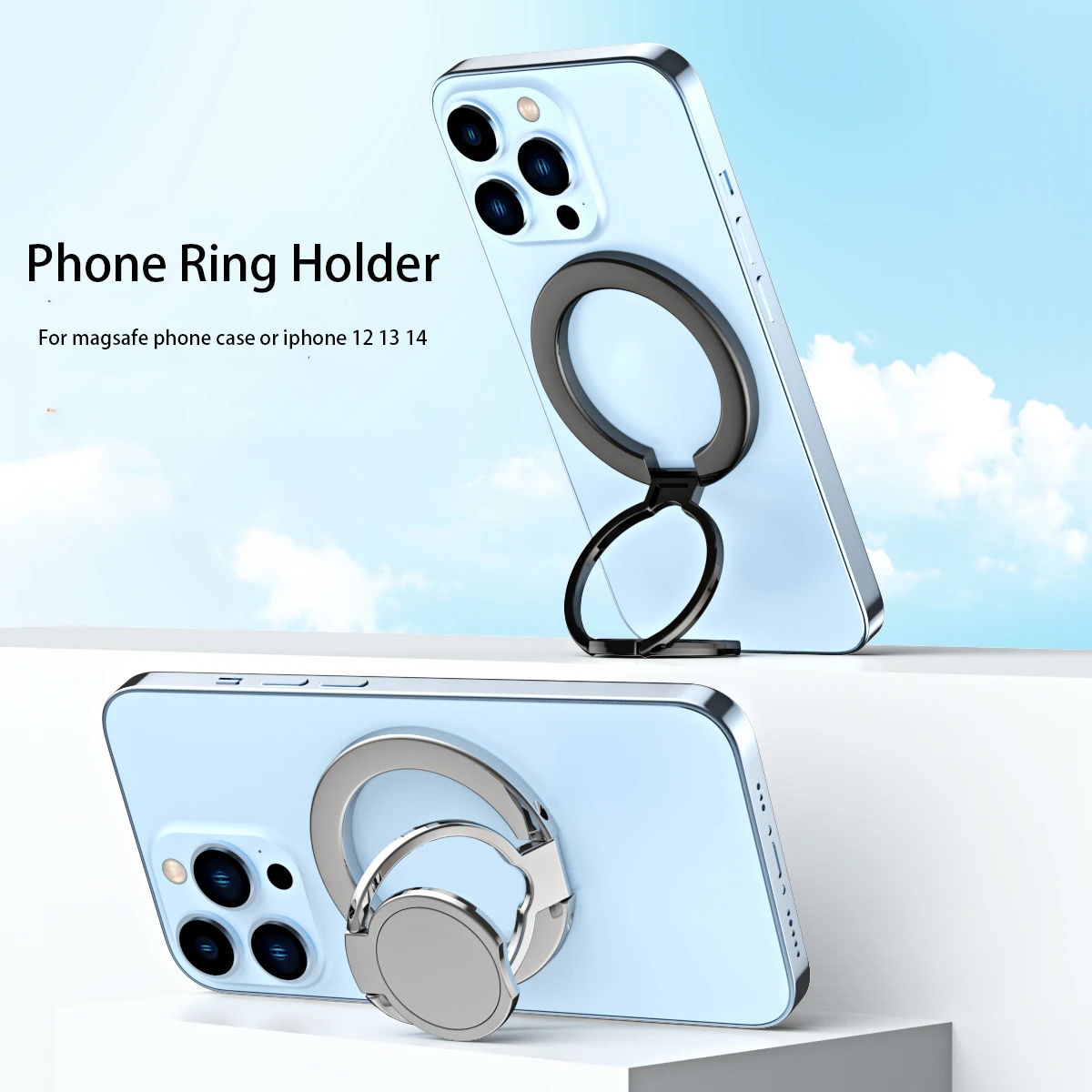 Magnetic Cell Phone Ring Holder Compatible with iPhone 12 13 14 Series MagSafe Removable Cell Phone Grip Kickstand