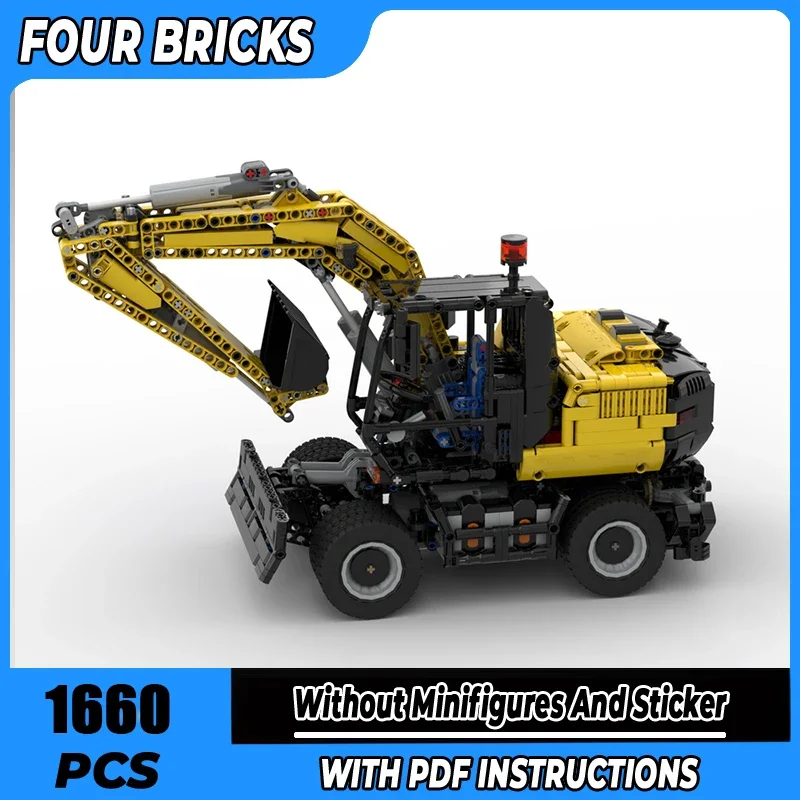 

Moc строительные блоки RC колесный экскаватор технология модульные кирпичи модель подарки рождественские игрушки наборы «сделай сам» сборка