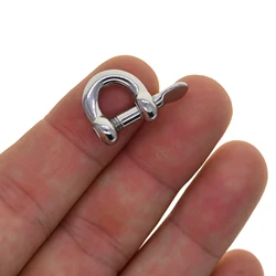 mirror polished super strong small mini 0.3inch stainless steel Screw lock bow U D Shackle Joint Connector FOB KeyChains DIY