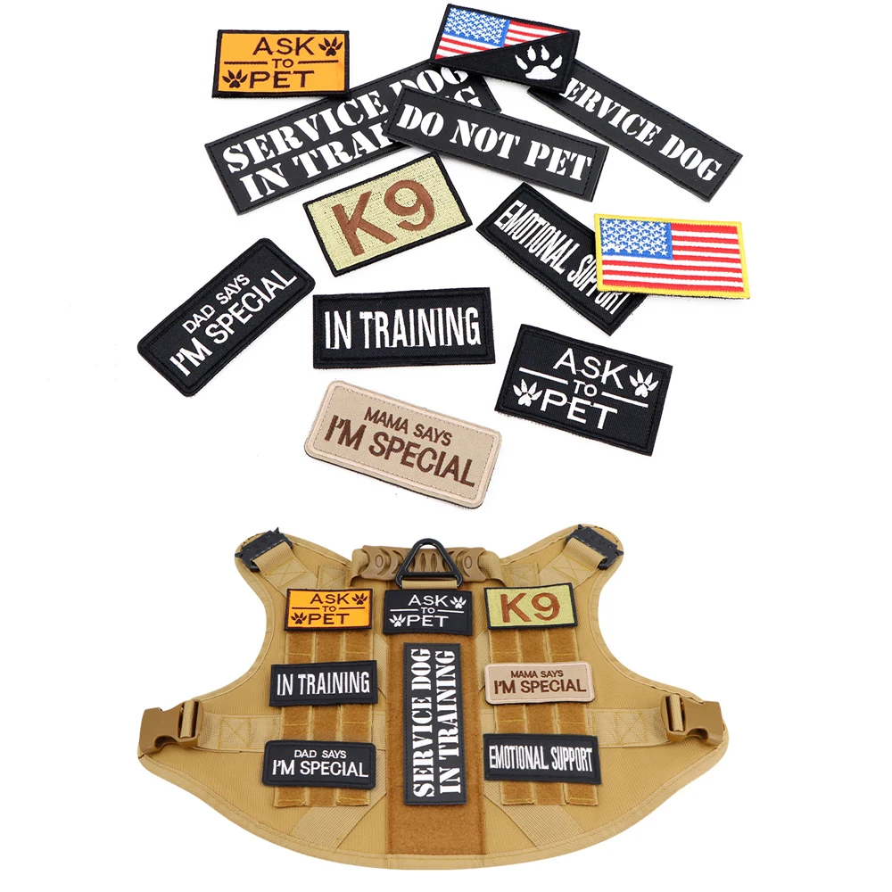 

1 Piece Tactical Patch Bundle For Dog and cat Vest Harness Collar Personalized Patches Tags Sticker Label Custom Name ID
