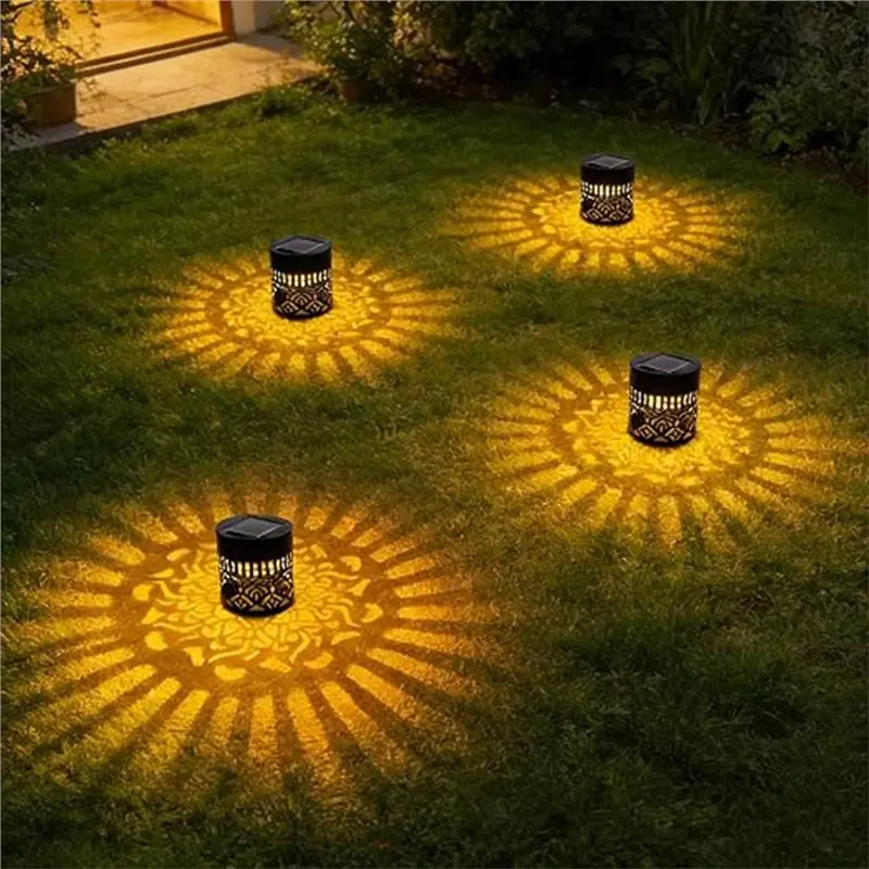 WCS-2 Pack Solar Mandala Lights Solar Powered Outdoor Deck Step Wall Lights For Terrace, Courtyard, Backyard, Garden Decor